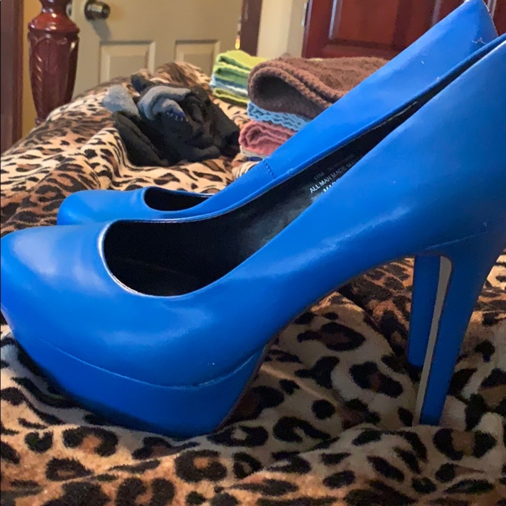 Brand new blue high heels.